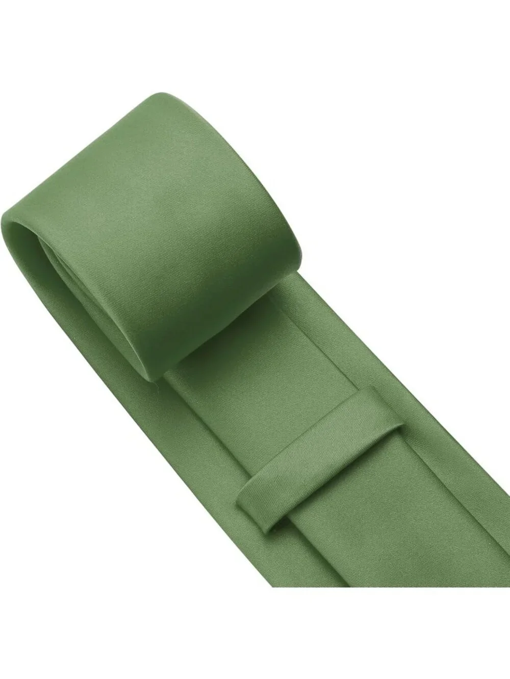 Men's Dark Green Solid Microfiber Plain Formal Silk Necktie For Business Dress